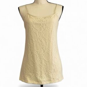 Beautiful Vintage LOFT Lace Tank Top – Cream/Ivory – Adjustable Length